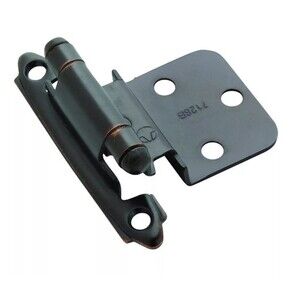 Amerock 3/8 Oil Rubbed Bronze Self-Closing Face Mount Inset Cabinet Hinges 10 Pk